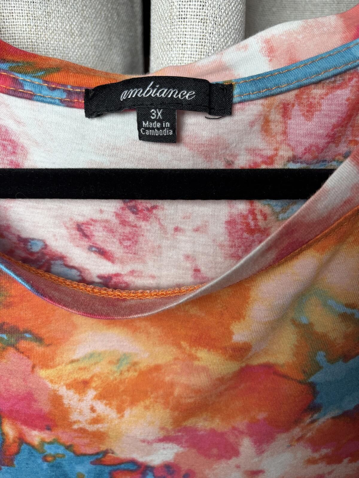 Other Ambiance Boho Festival Tie-Dye Pattern Plus Top 3X Size 3XL / US 20-22 - 4 Thumbnail