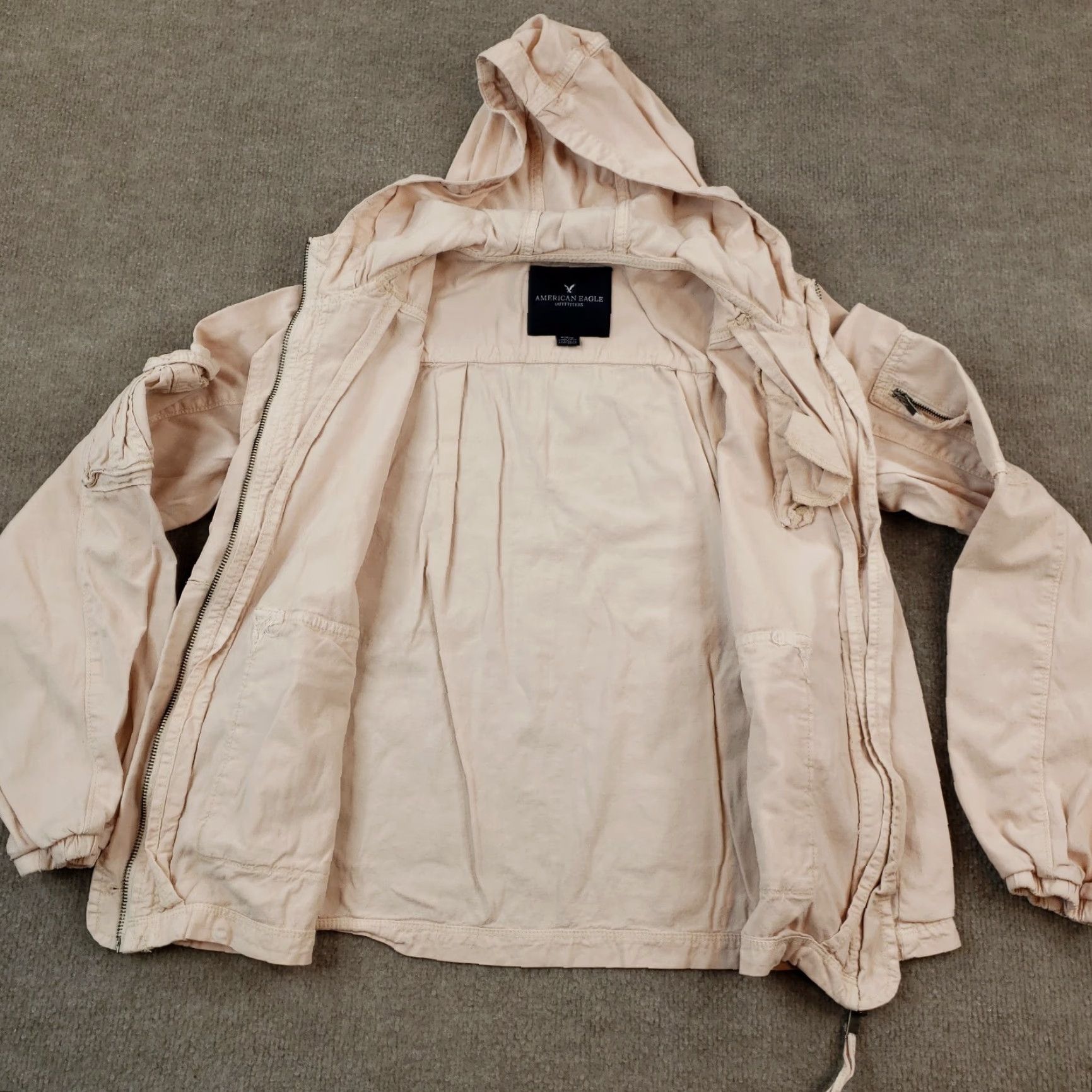 American Eagle Outfitters American Eagle Womens Medium Pink Full Zip Hooded Jacket Size M / US 6-8 / IT 42-44 - 6 Thumbnail