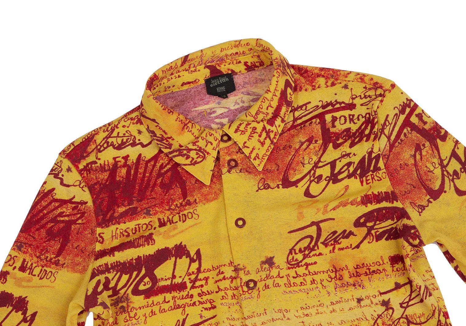 Jean Paul Gaultier Polyester Snap Button Shirt in Yellow and Red Size US M / EU 48-50 / 2 - 2 Thumbnail