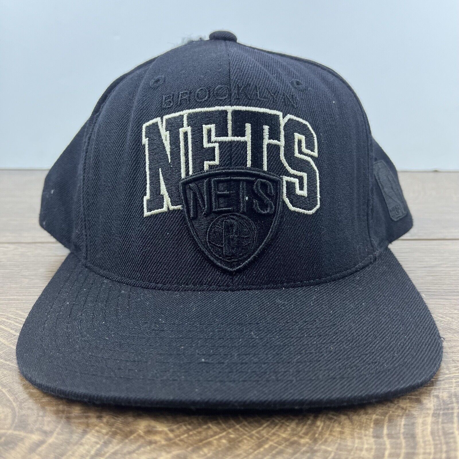 Mitchell & Ness Brooklyn Nets Snapback Hat Black Mitchell & Ness Adjustable Size ONE SIZE - 4 Thumbnail