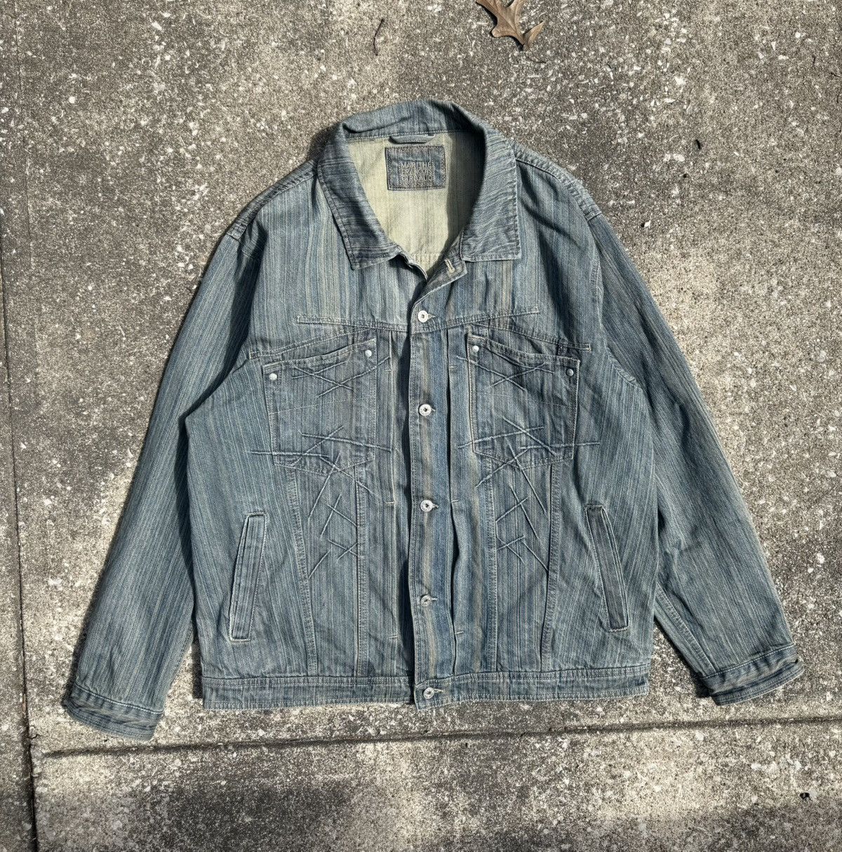 Marithe + Francois Girbaud 90s Marithe Francois Girbaud Rainbow Striped Denim Jacket Size US XL / EU 56 / 4 - 1 Thumbnail