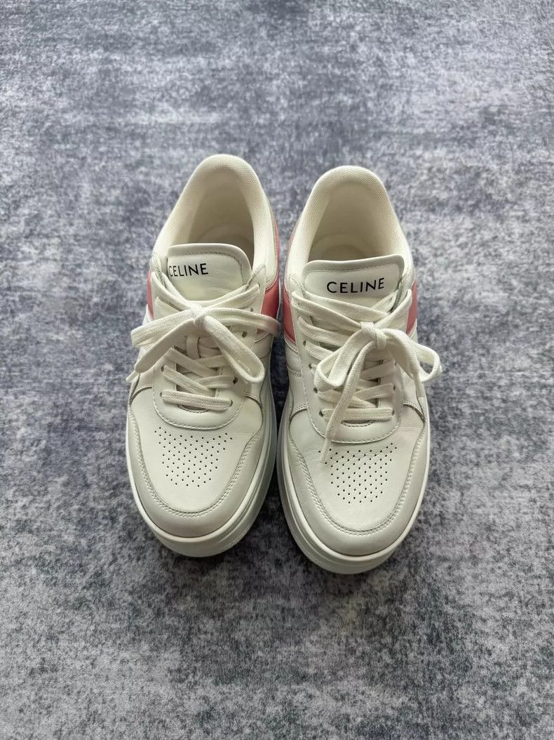 Celine Celine Thick Bottom Sneakers with Pink Detail Size US 5.5 / EU 38 - 2 Thumbnail