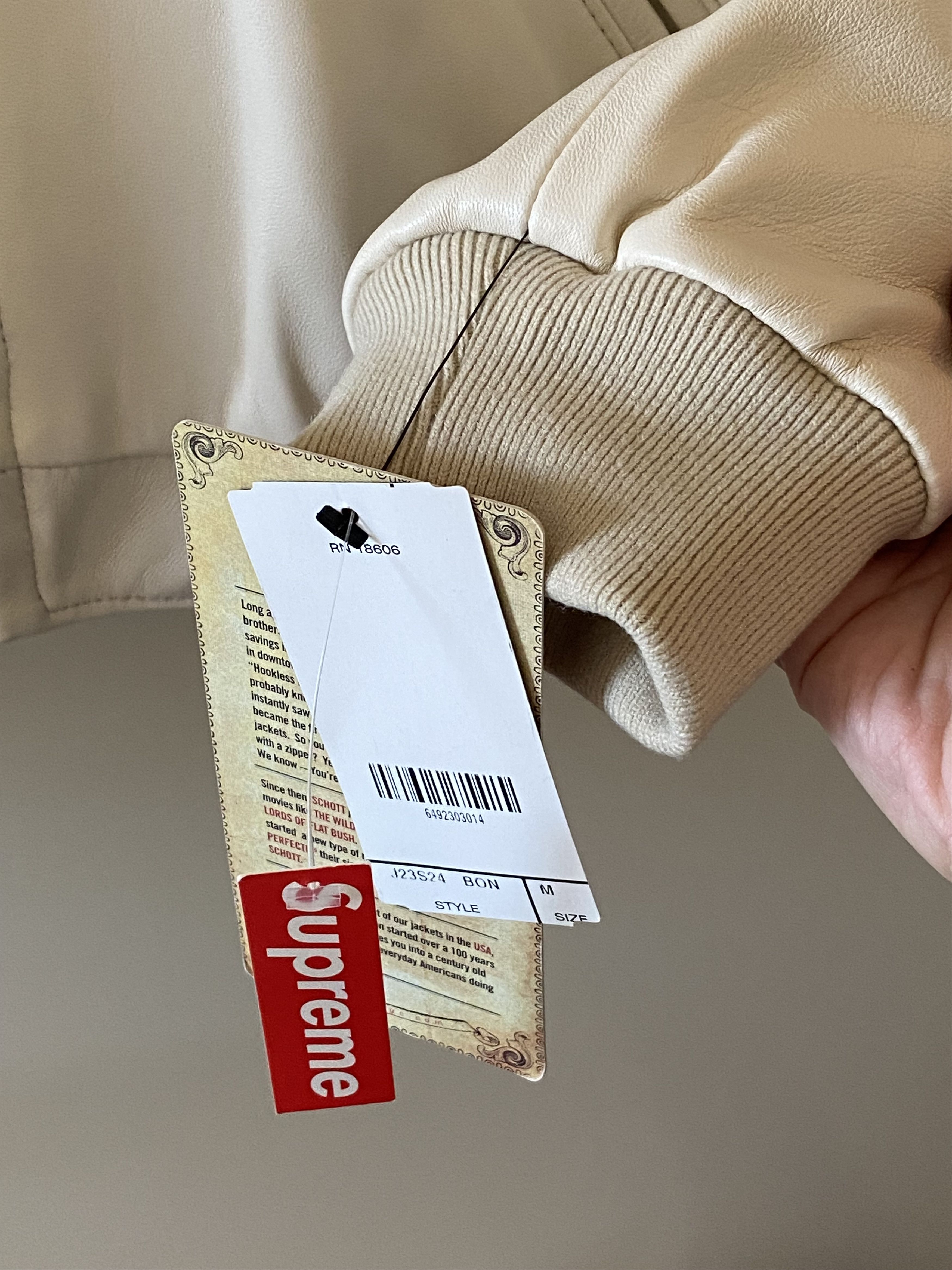 Brand New Supreme x Schott Hooded Leather Bomber Jacket