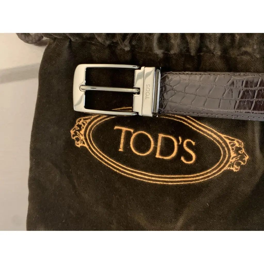 Tod's TOD'S CROCODILE ALLIGATOR BELT 105 Size 40 - 4 Thumbnail