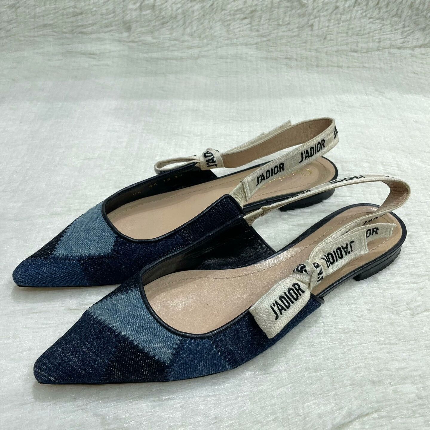 Dior Dior J'Adior Denim Blue Ballet Flats Size US 6 / IT 36 - 1 Thumbnail