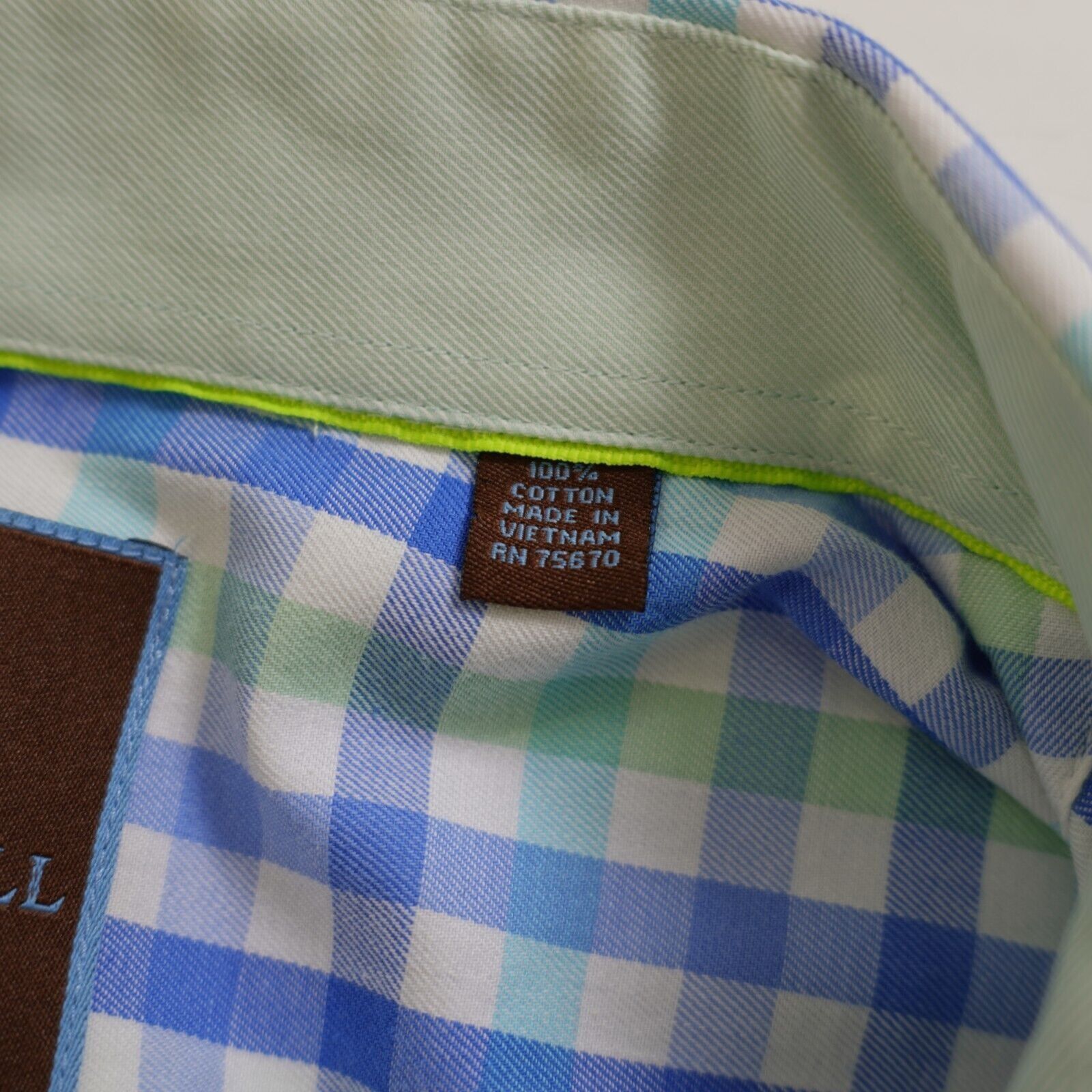Other Tattersall London Blue Green Plaid 16 32/33 Cotton Collared Size US L / EU 52-54 / 3 - 8 Thumbnail