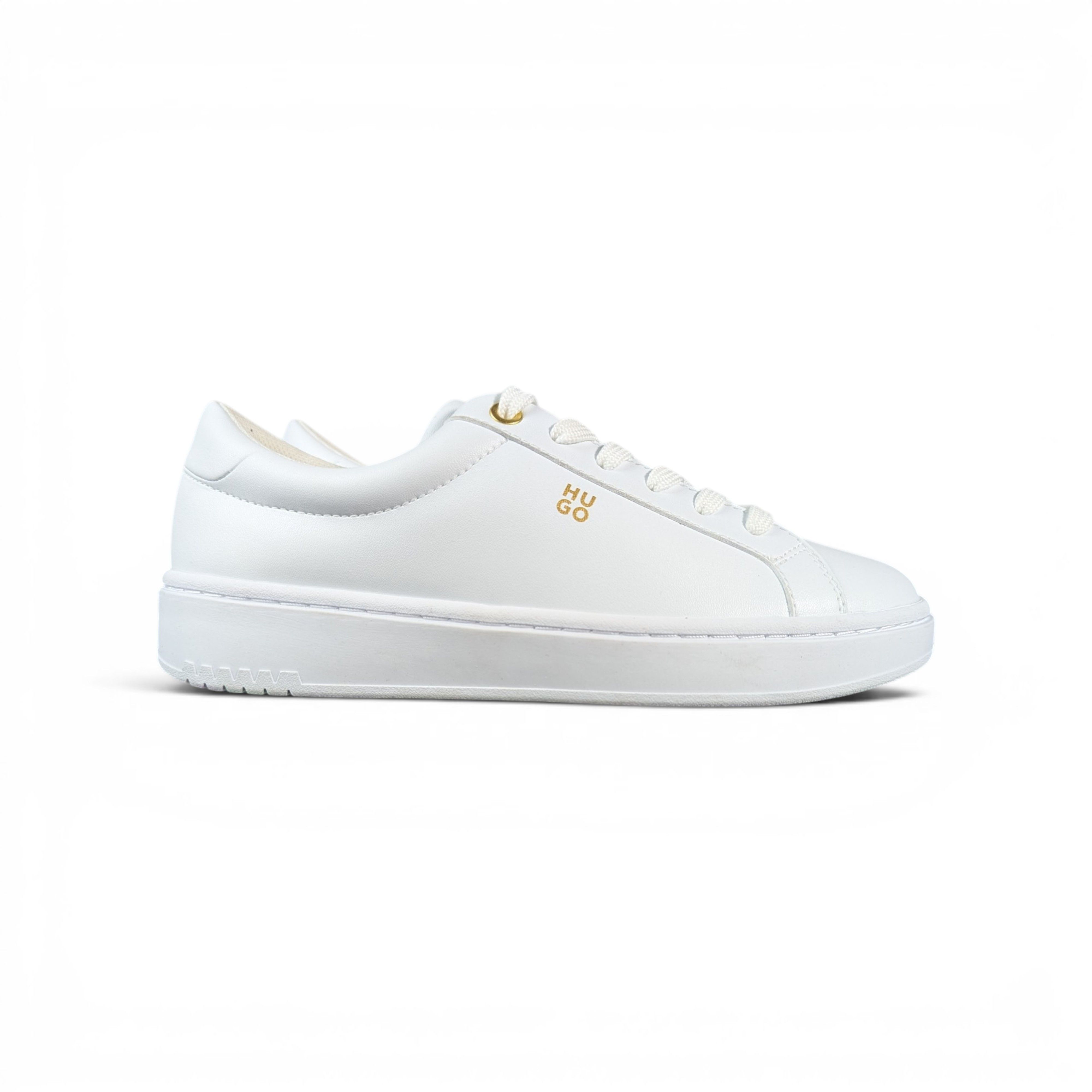 Hugo Boss HUGO NOSS WHITE LEATHER SNEAKERS Size US 7 / IT 37 - 4 Thumbnail