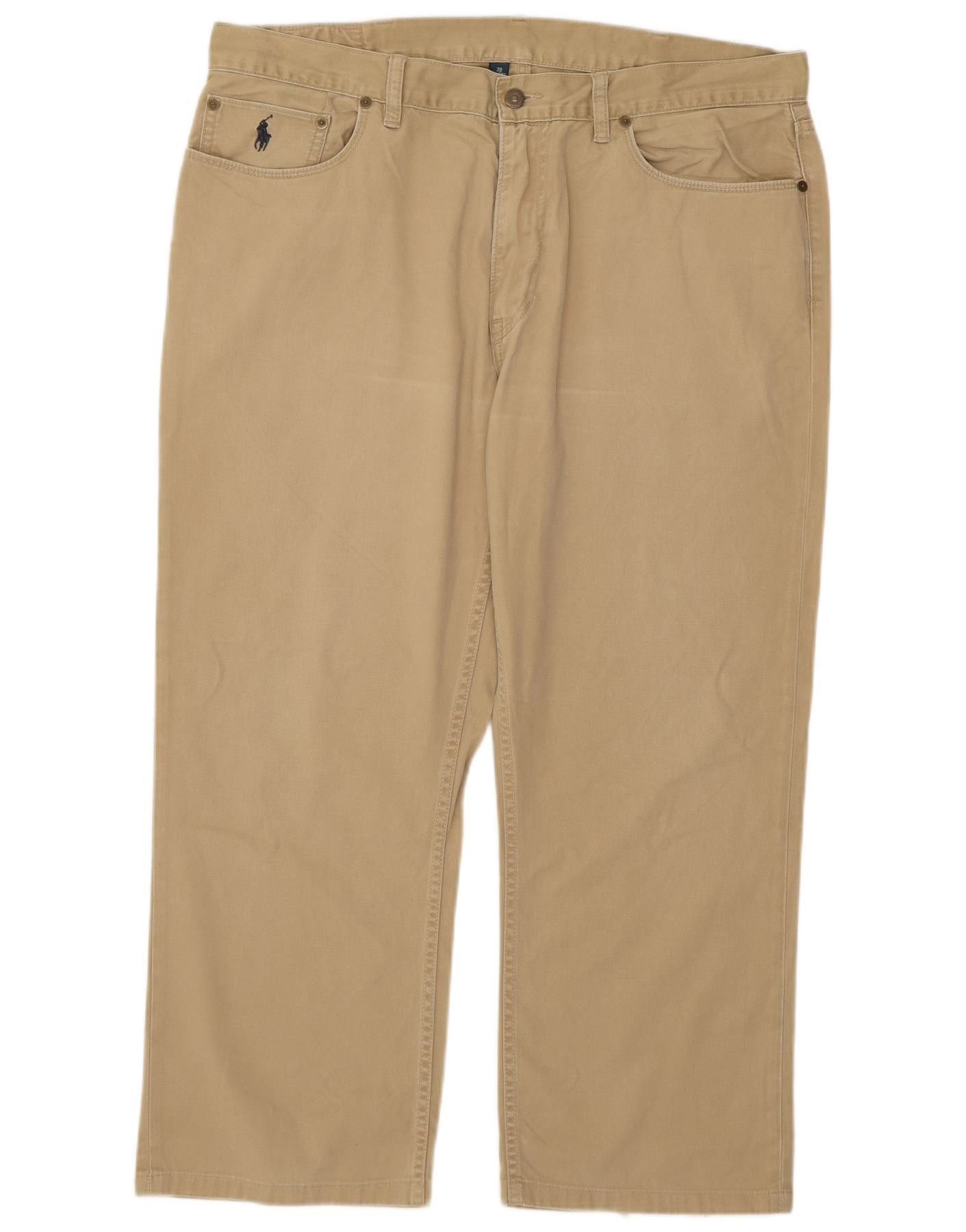 Polo Ralph Lauren Mens Straight Cropped Trousers W38 L25 Beige Size US 38 / EU 54 - 1 Thumbnail