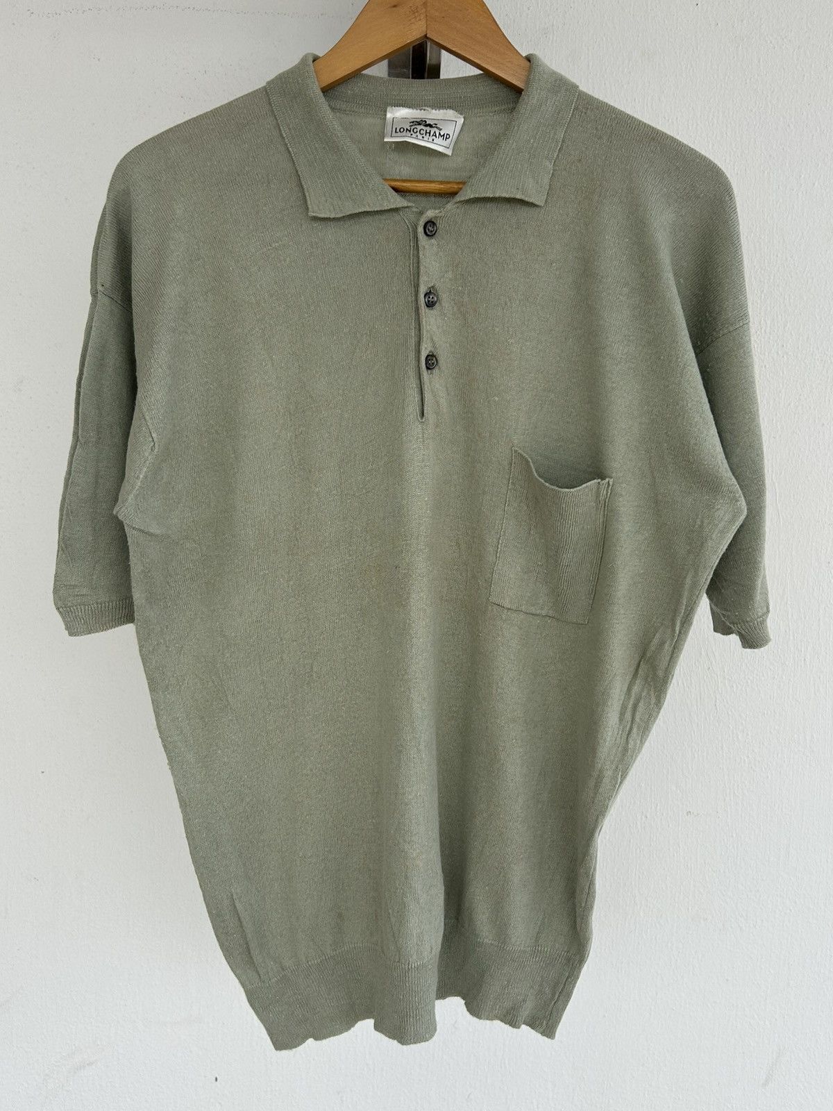 Longchamp Longchamp Vintage Polo Pocket Collar Green Size US L / EU 52-54 / 3 - 1 Thumbnail