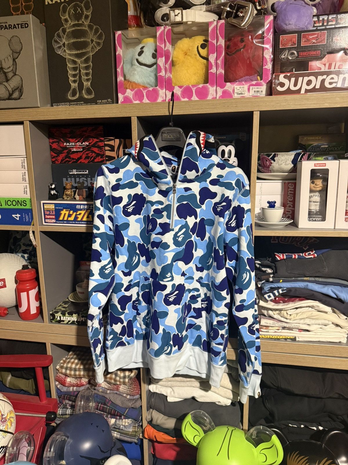 Bape Bape Baby Blue Shark Quarterzip Hoodie Size US M / EU 48-50 / 2 - 1 Thumbnail