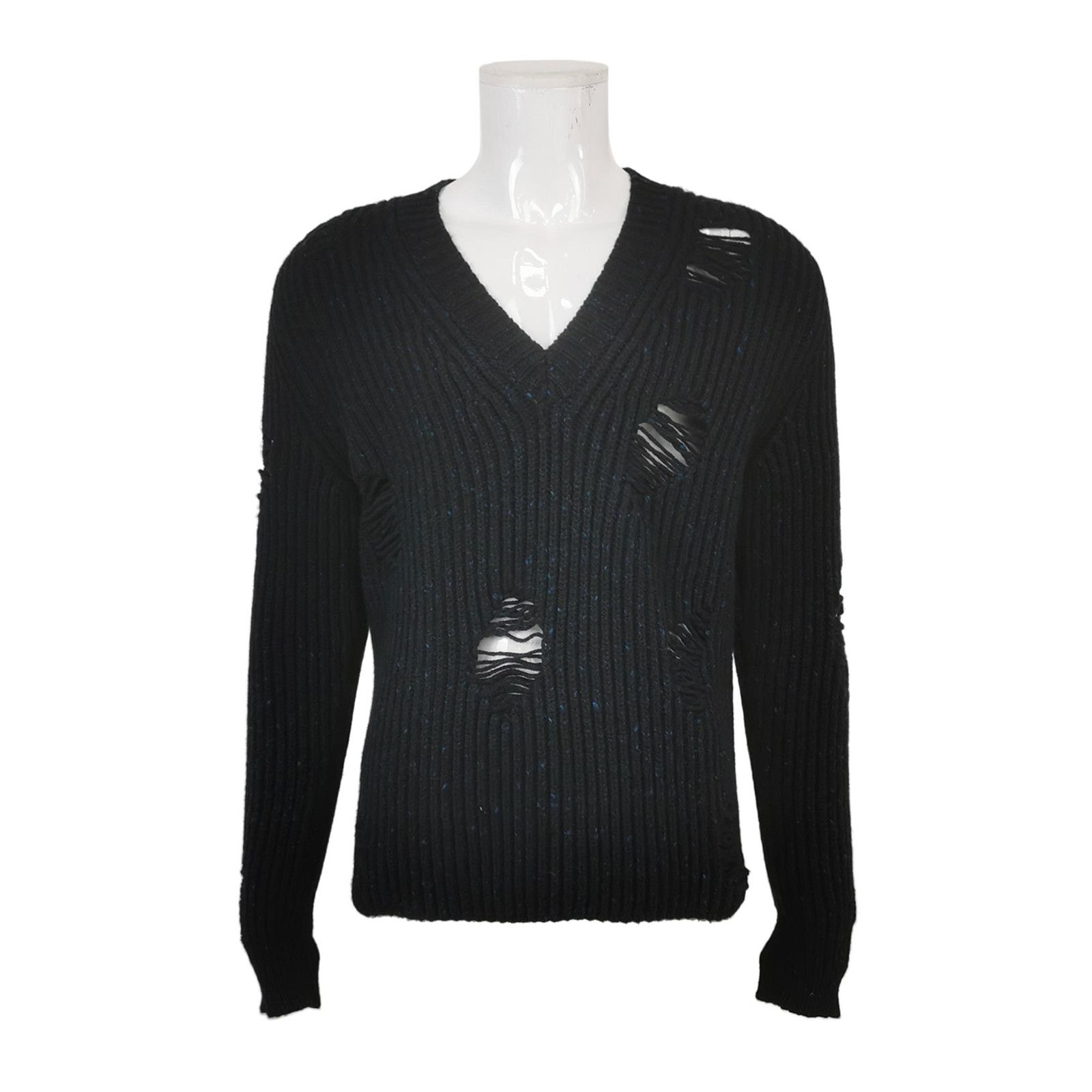 Dior Dior Homme AW05 Distressed V-Neck Knit | Grailed