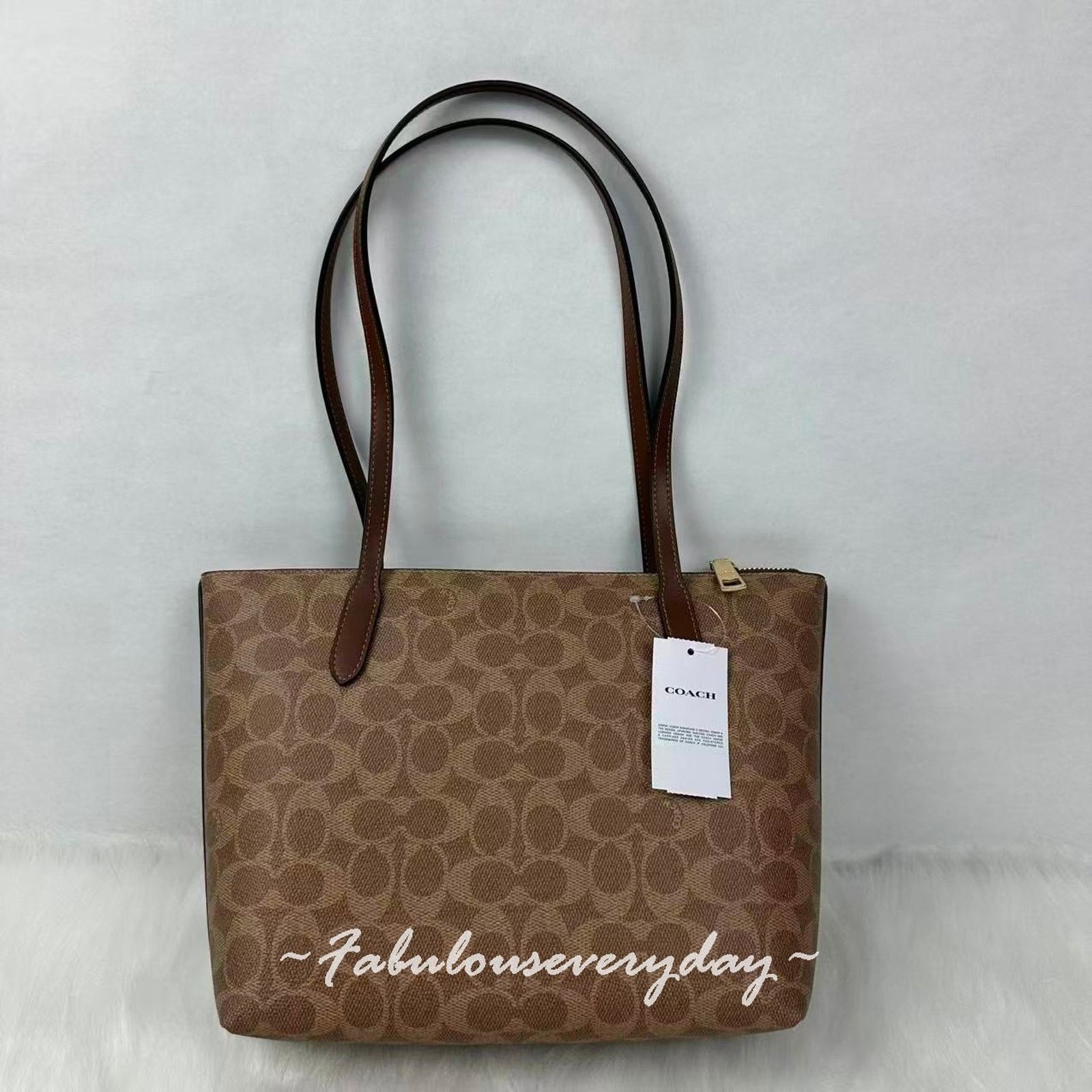 Coach COACH Fiona Zip Tote Signature Canvas CBT18 Gold/Tan/Brown Size ONE SIZE - 3 Thumbnail