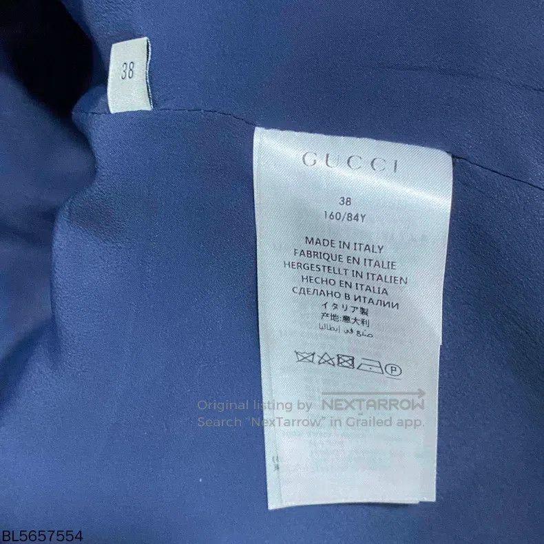 Gucci Gucci Dark blue bow-decorated medium-length long-sleeved c Size XS / US 0-2 / IT 36-38 - 4 Thumbnail