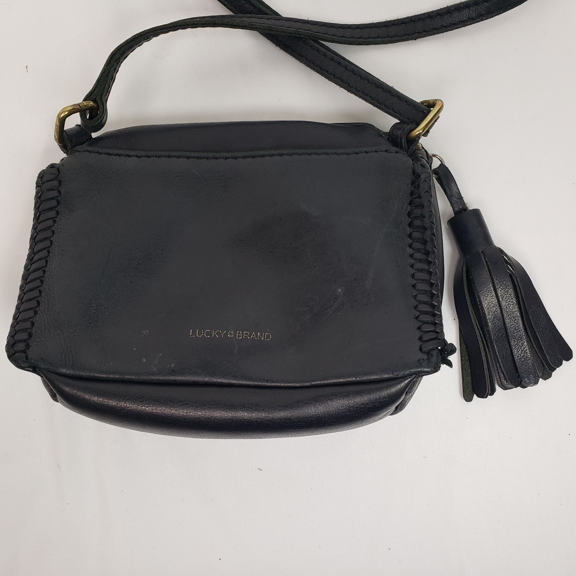 American Eagle Outfitters American Eagle Blk Italian Leather Mini Small Crossbody Bag Size ONE SIZE - 3 Thumbnail