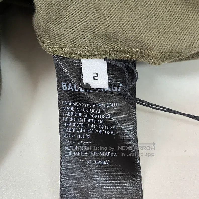 Balenciaga Balenciaga Green Letter Logo Printed Loose Round Neck Shor Size US M / EU 48-50 / 2 - 7 Thumbnail