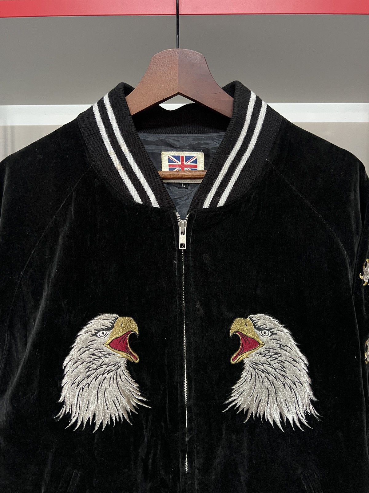 Japanese Brand 80s-90s Japan Yokosuka Eagle Dragon Velvet Sukajan Jacket Size US L / EU 52-54 / 3 - 5 Thumbnail