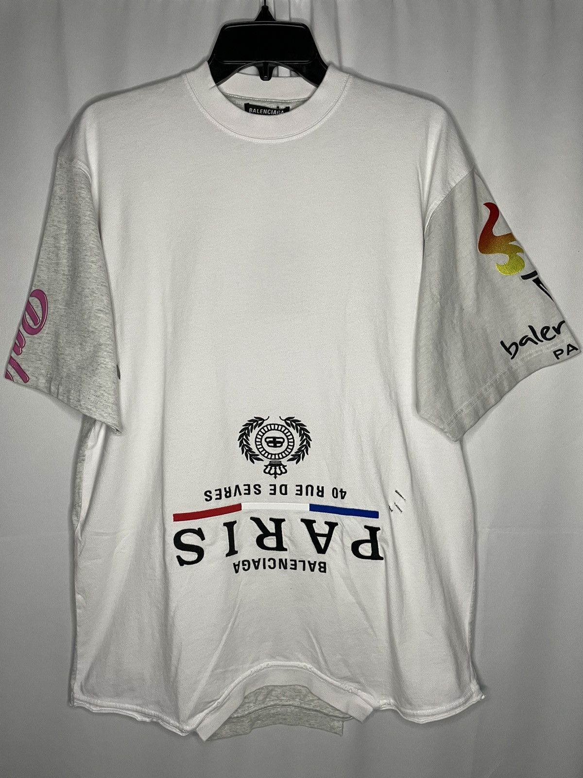 Image of Balenciaga Upside Down T-Shirt in White, Men's (Size Small)