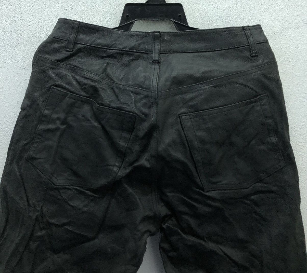 Japanese Brand Vintage Dog House Black Genuine Leather Pants Size US 31 - 4 Thumbnail