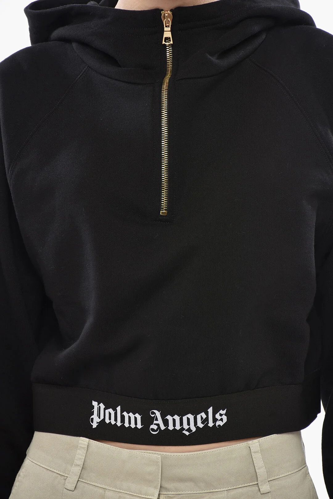 Palm Angels og1mm0326 Half-Zip Hoodie in Black Size XL / US 12-14 / IT 48-50 - 3 Thumbnail
