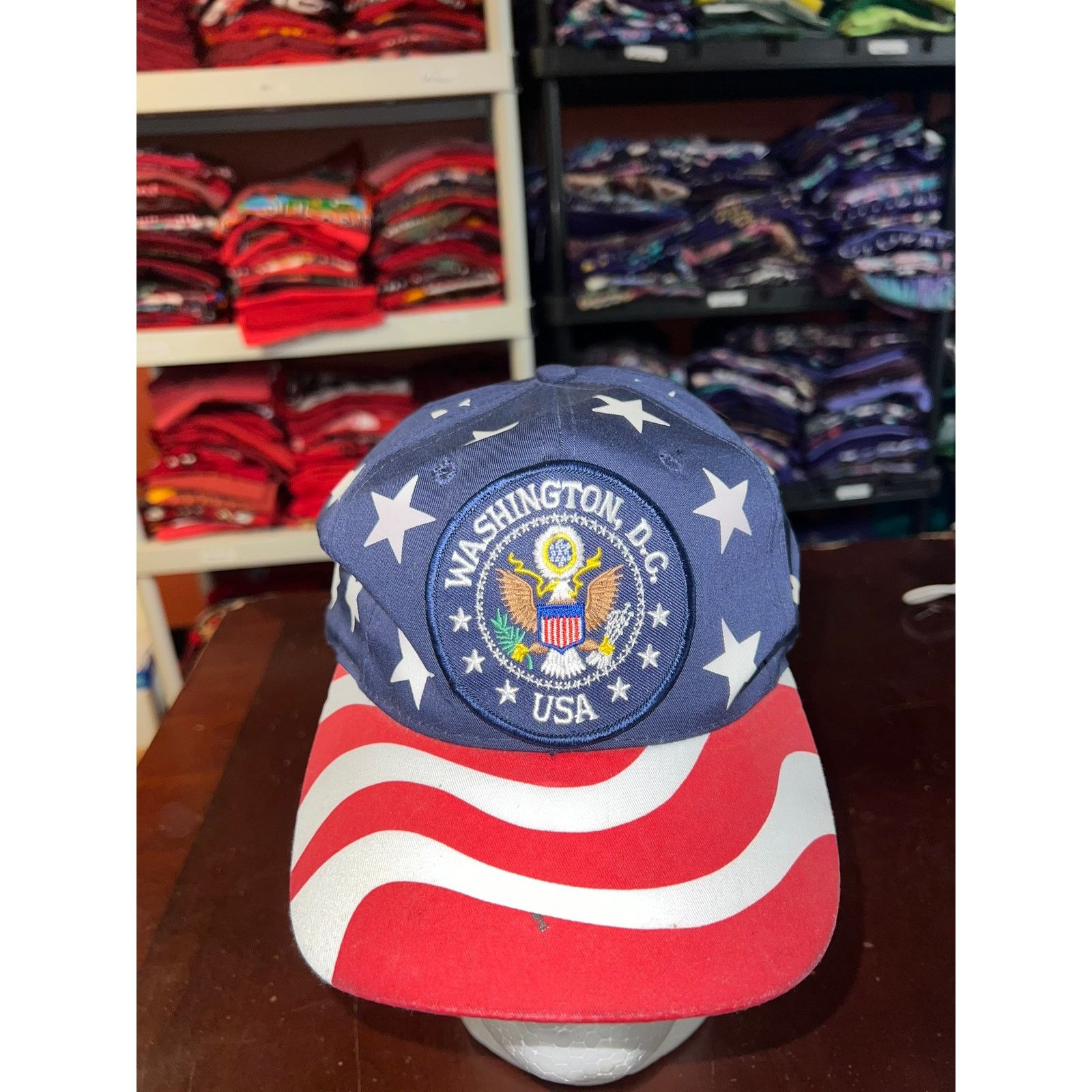 Vintage Vintage America Hat Washington DC USA United States Flag Cap Size ONE SIZE - 1 Thumbnail