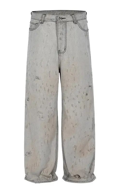 Japanese Brand Y2K Unisex Wide Leg Distressed Back Ripped Jeans Size US 30 / EU 46 - 3 Thumbnail