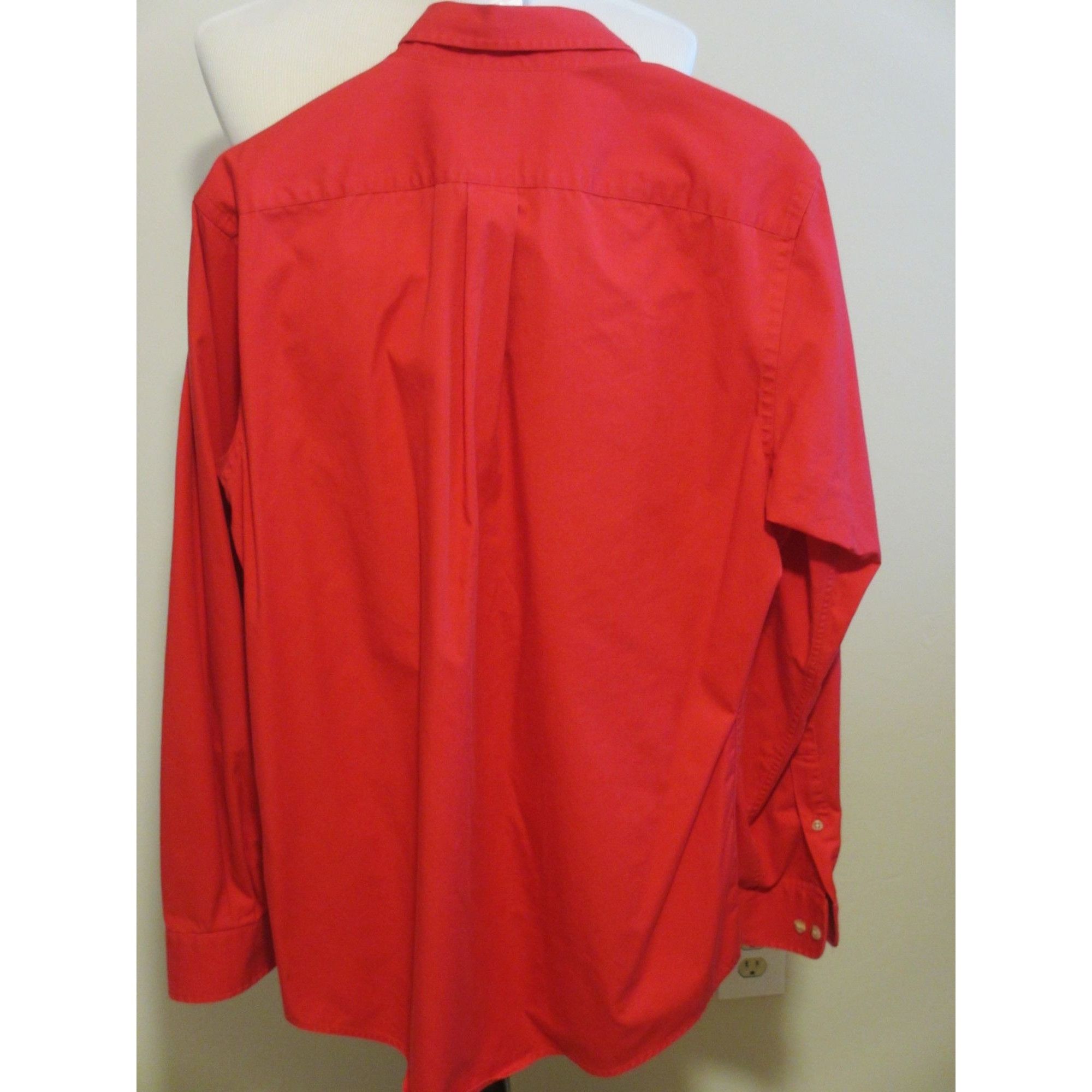 Lands' End Lands End Mens Red Button-Down Shirt M/T 15-15.5 Cotton Long Size US M / EU 48-50 / 2 - 2 Thumbnail
