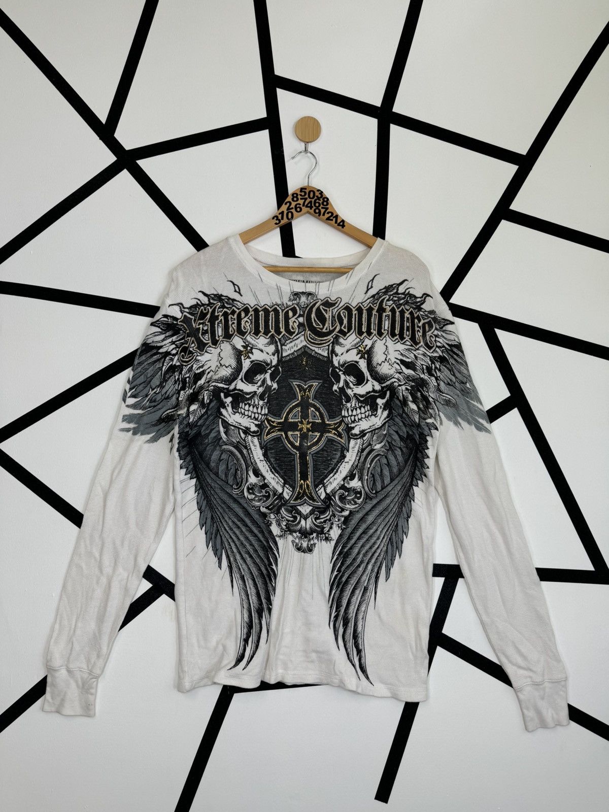 Affliction Crazy Vintage Y2K EXTREME COUTURE Cross Skull Shirt Size US M / EU 48-50 / 2 - 1 Thumbnail