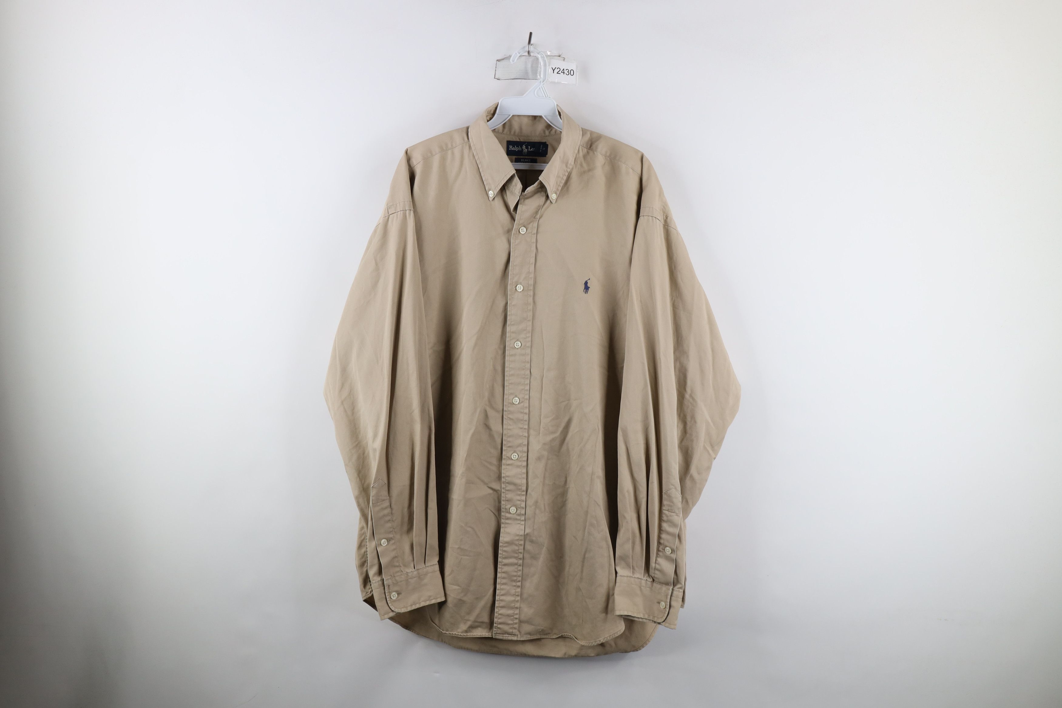 Polo Ralph Lauren Vintage 90s Ralph Lauren Fit Button Down Shirt Beige USA Size US L / EU 52-54 / 3 - 1 Thumbnail