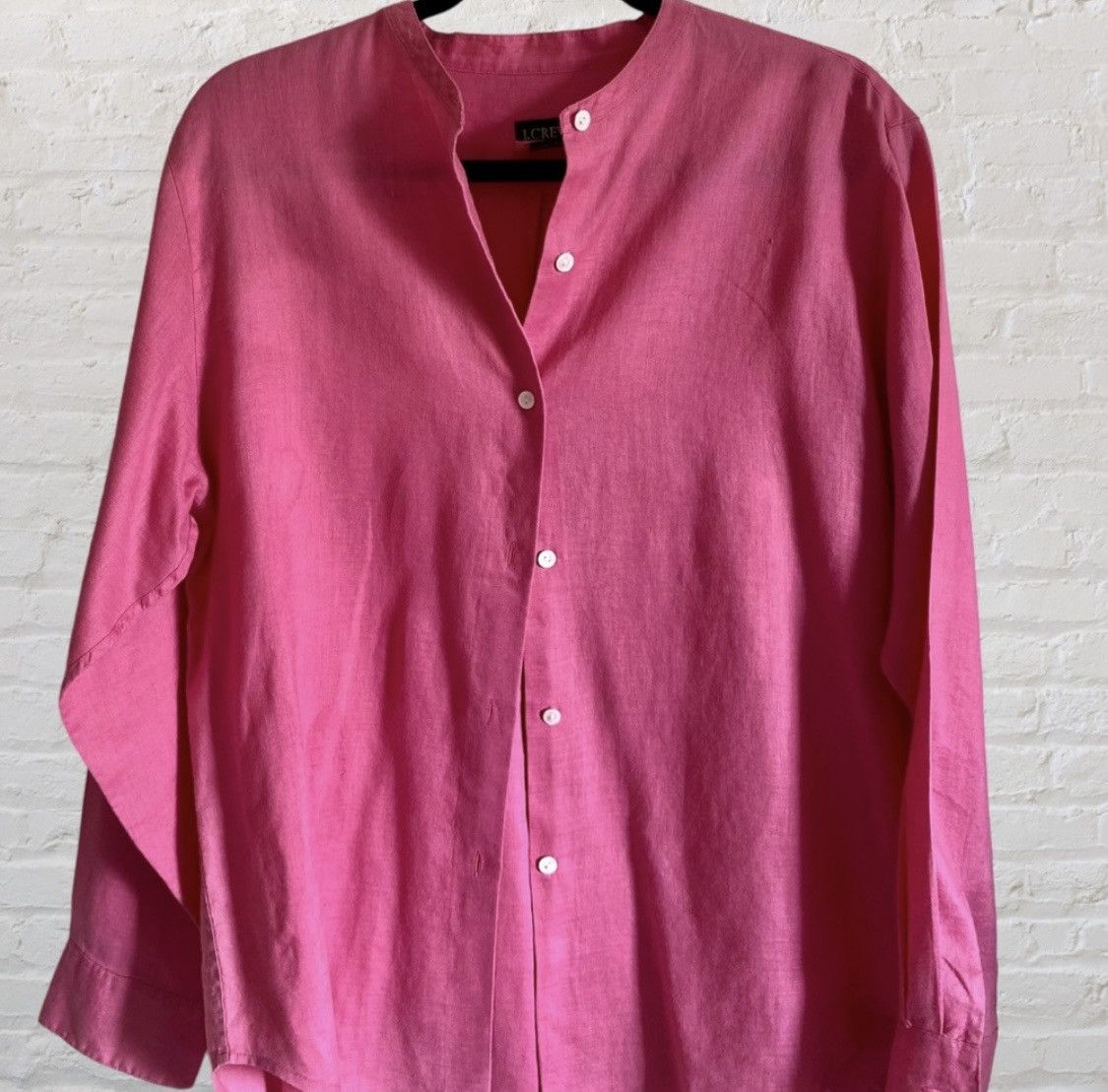 J.Crew HOT PINK J CREW LINEN BUTTON UP SHIRT BLOUSE TOP Size M / US 6-8 / IT 42-44 - 6 Thumbnail
