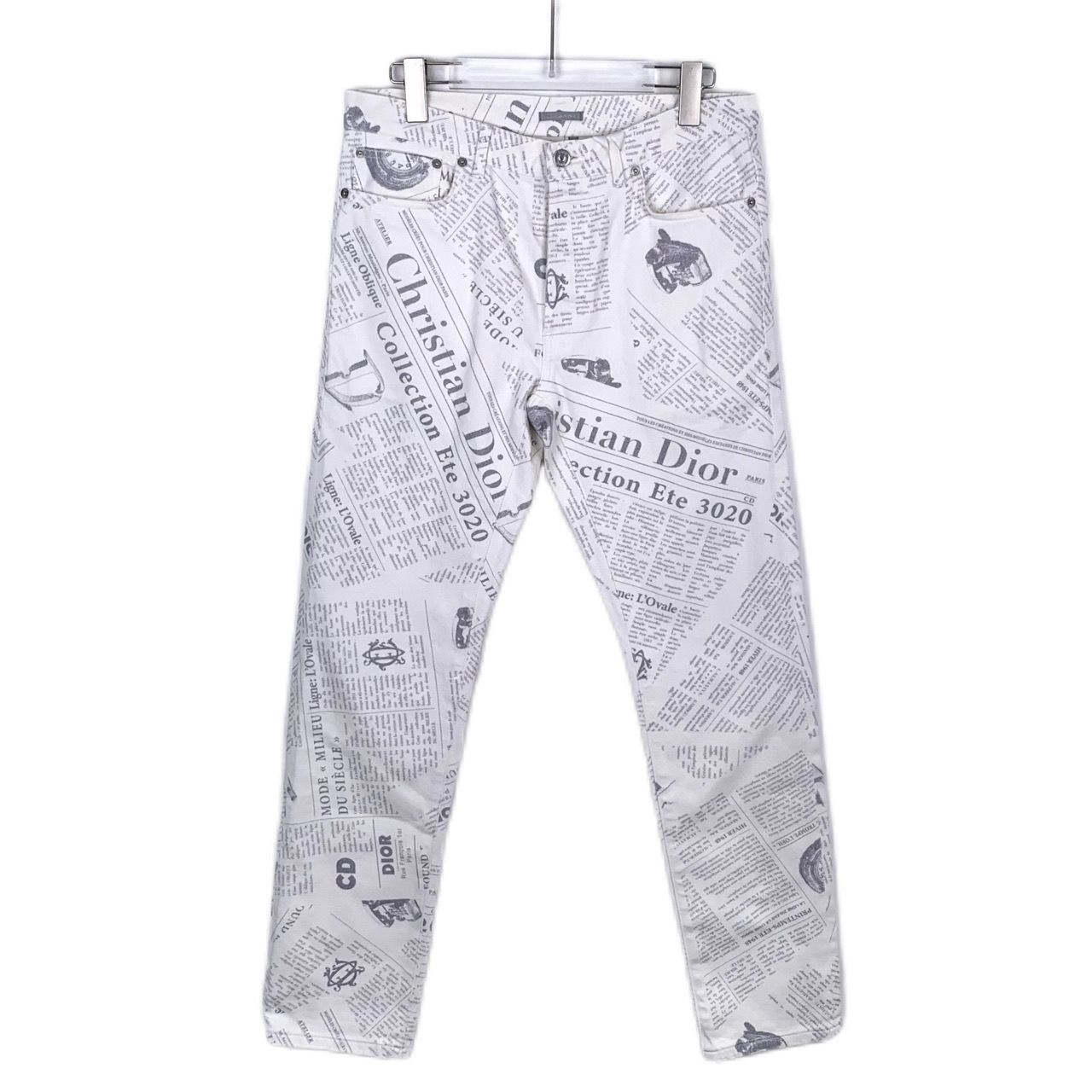 Dior Christian Dior Newspaper Print White Jeans Size US 30 / EU 46 - 1 Thumbnail