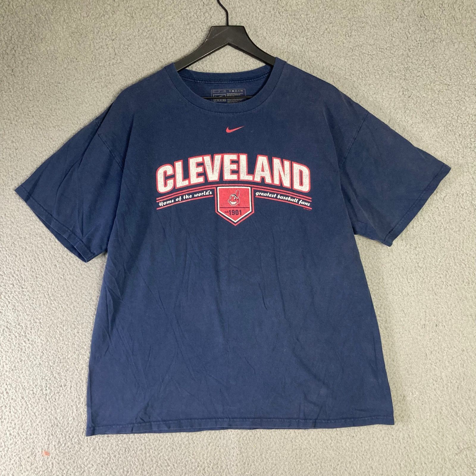 Nike Vintage 2000 Nike Cleveland Baseball Men's XL Blue Shirt Size US XL / EU 56 / 4 - 2 Thumbnail