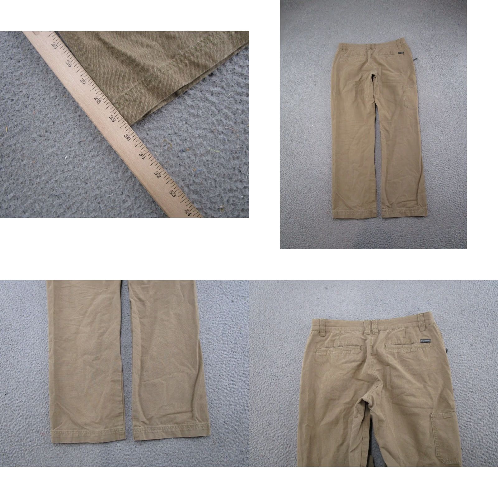 Vintage Columbia Beige Pants Straight Leg 34x30 Cargo Canvas Zip Pockets Men Regular Classic Chino 5-Pocket Style Outdoor Logo 30 In Inseam Size US 34 / EU 50 - 9 Thumbnail