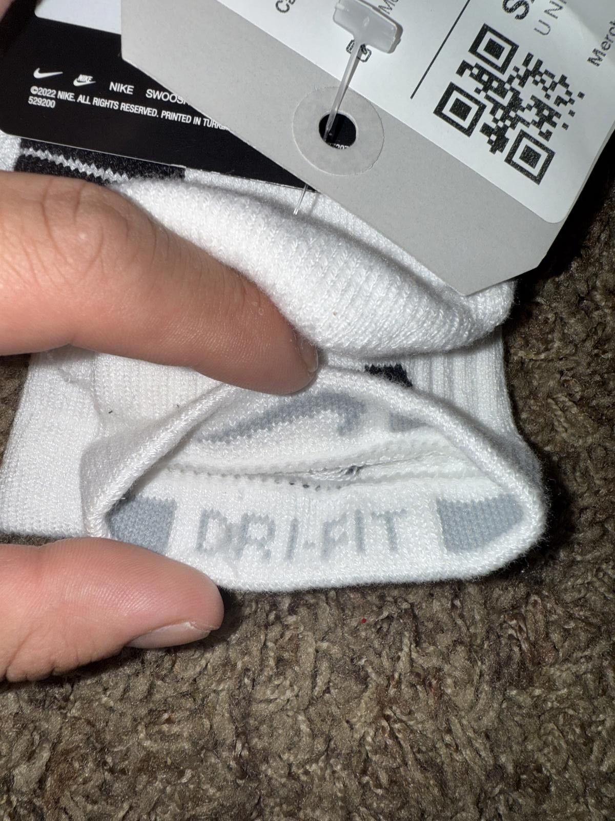 Nike Nike Elite Crew Basketball White Black Single Pair Sample Size ONE SIZE - 9 Thumbnail