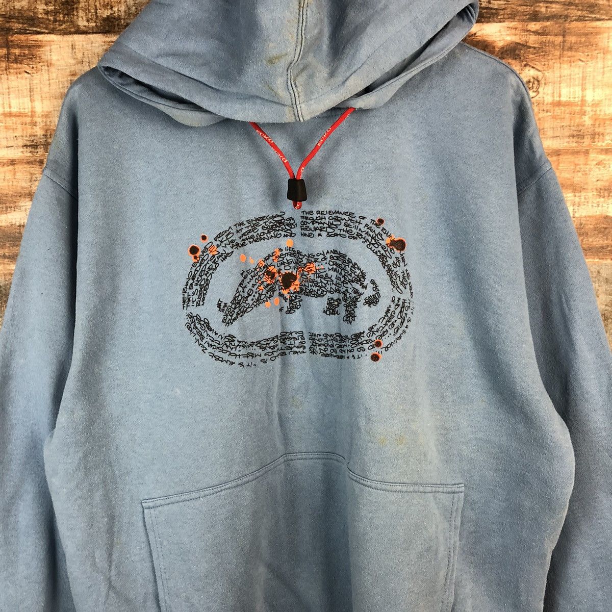 Ecko Unltd. Ecko Unltd vintage ripped baggie Blue Hoodie #A1957 Size US M / EU 48-50 / 2 - 5 Thumbnail
