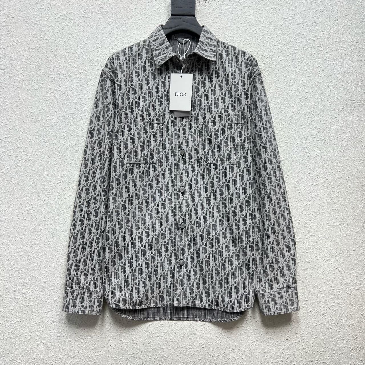 Dior dior denim shirt with all-over logo print Size US M / EU 48-50 / 2 - 1 Thumbnail