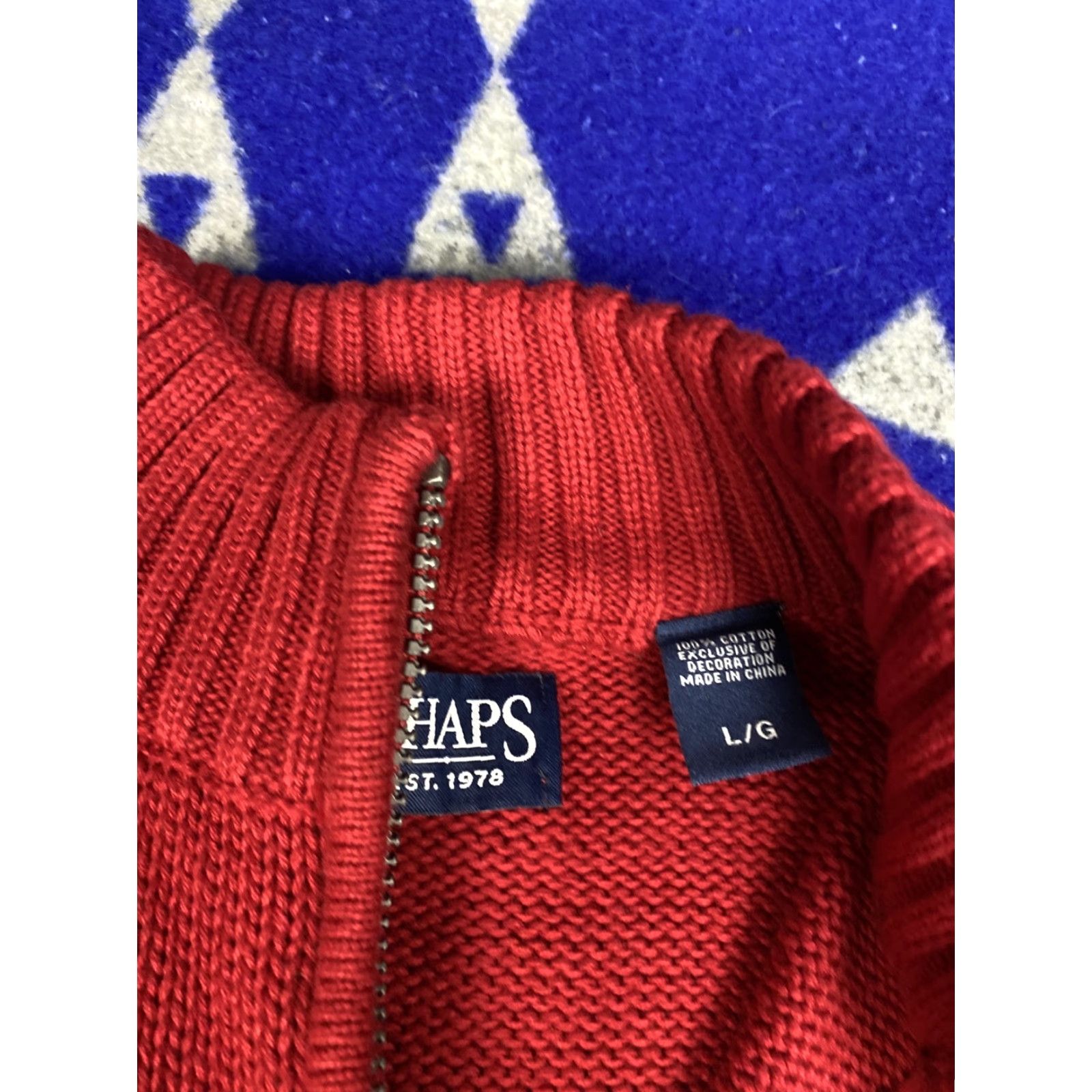 Chaps Chaps Ralph Lauren Sweater Mens L Red 1/4 Zip Knit Pullover Size US L / EU 52-54 / 3 - 2 Thumbnail