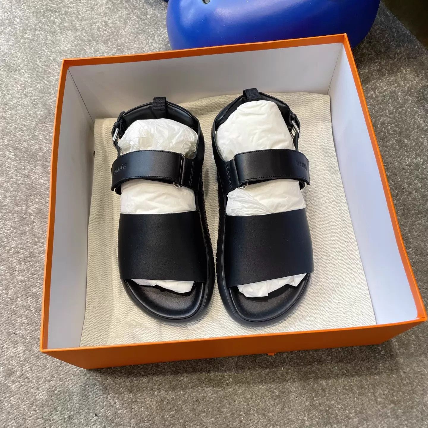 Hermes Black Open-Toe Sandals with Adjustable Straps Size US 8 / EU 41 - 1 Thumbnail