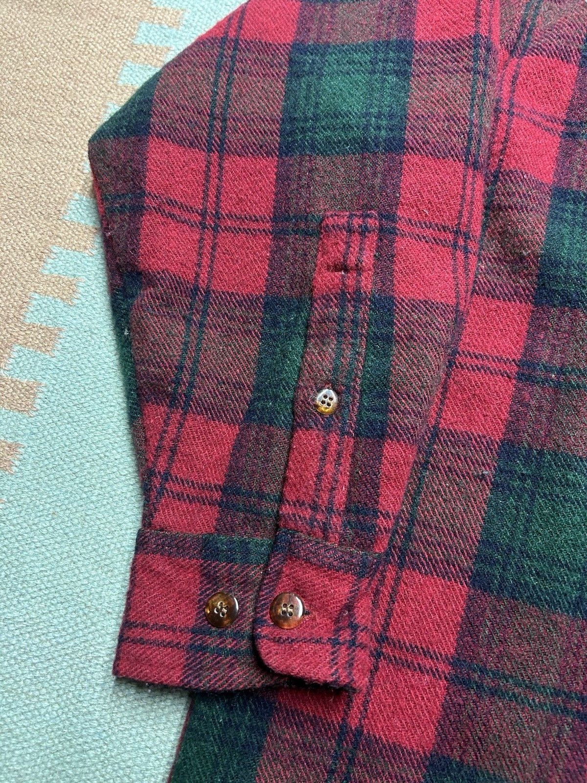 Vintage Vintage button shirt wool blend plaid tartan board shirt XXL Size US XXL / EU 58 / 5 - 2 Thumbnail