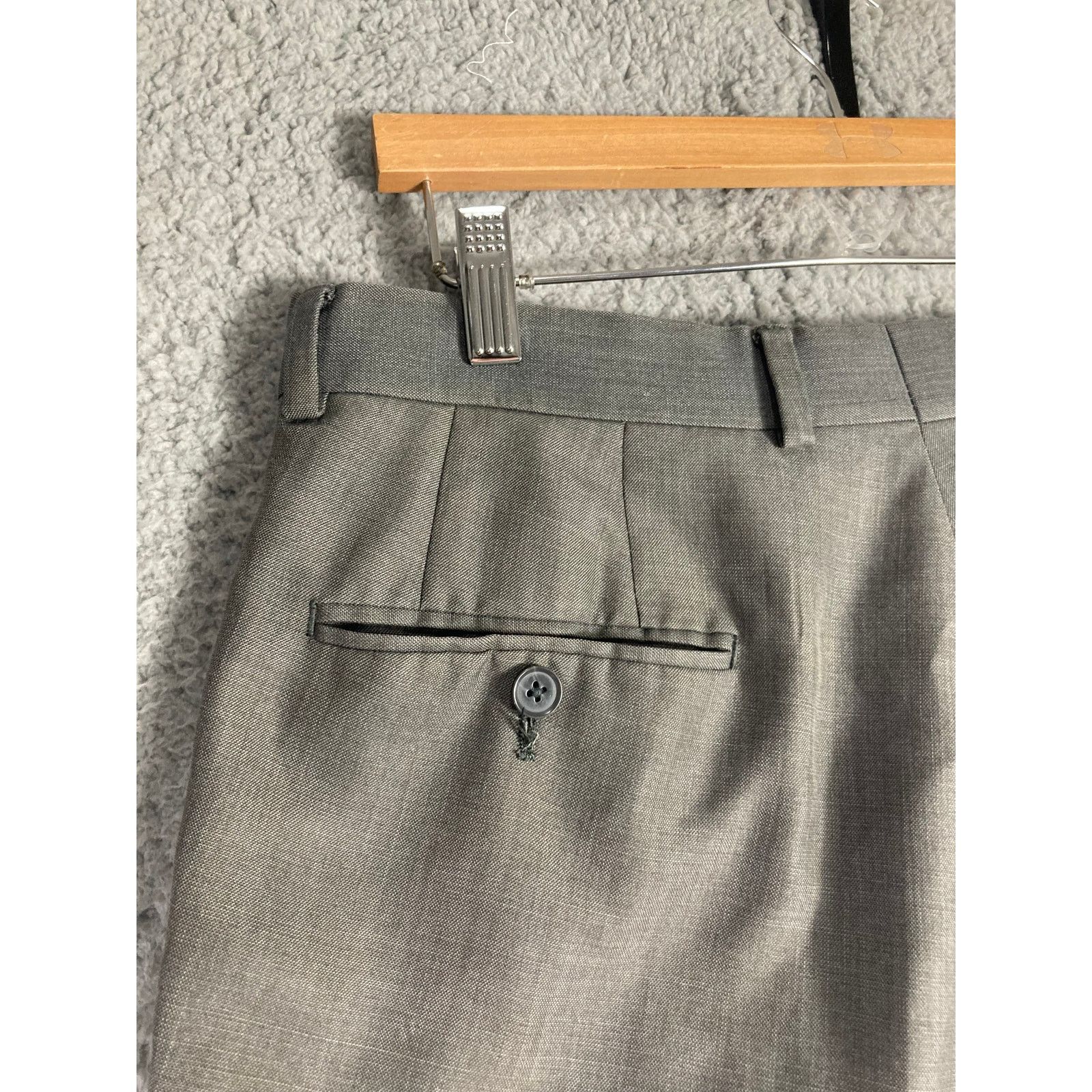 J Ferrar JF Ferrar Men's Modern Fit Dress Pants Gray Size 34x29 Size 34R - 6 Thumbnail