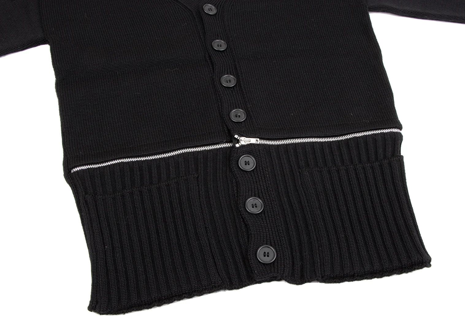 Jean Paul Gaultier Wool Zip Design Cardigan in Black, Size M Size US M / EU 48-50 / 2 - 7 Thumbnail