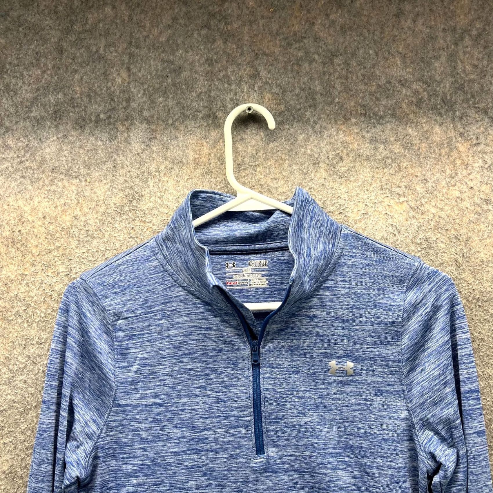Under Armour Under Armour Pullover Sweatshirt XS Women Blue 1/4 Zip Mock Neck HeatGear Activewear Running & Jogging Size XS / US 0-2 / IT 36-38 - 6 Thumbnail
