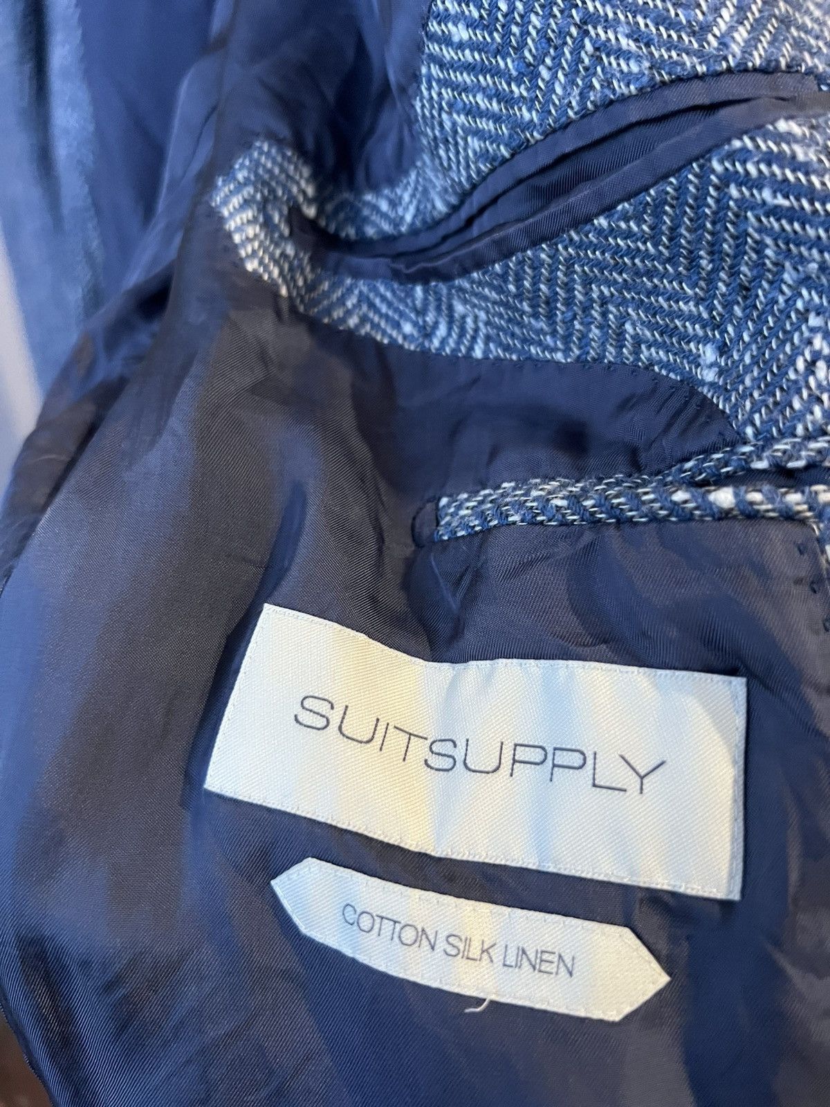Suitsupply SUITSUPPLY Heavy Coat Vicenza Herringbone Men’s Blue Size 44 Size US S / EU 44-46 / 1 - 7 Thumbnail