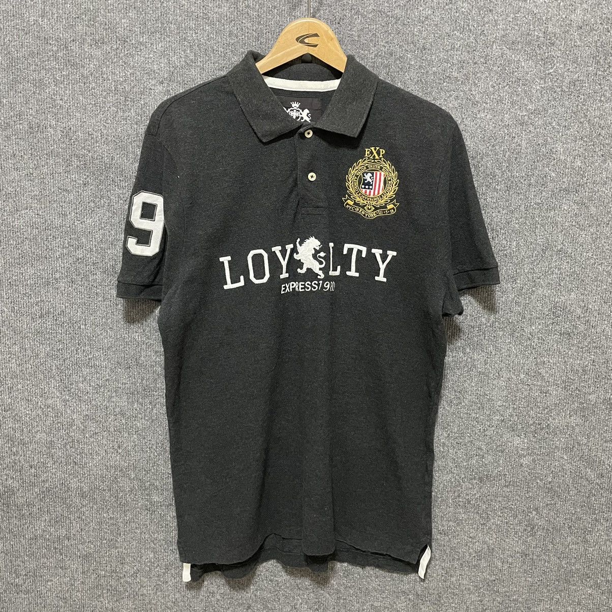 Express × Vintage Y2K Express Loyalty Embroidery Spell Out Polo T Shirt Size US L / EU 52-54 / 3 - 1 Thumbnail