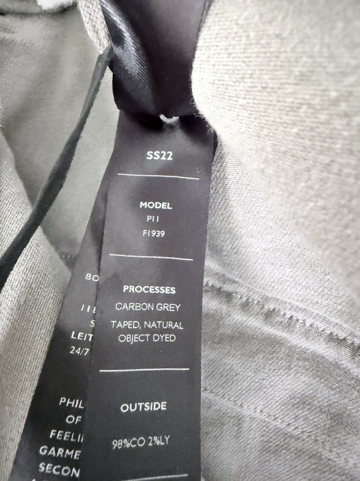 Boris Bidjan Saberi Boris P11 Carbon Grey Tapeseam Cotton Pant Size L Size US 34 / EU 50 - 11 Thumbnail