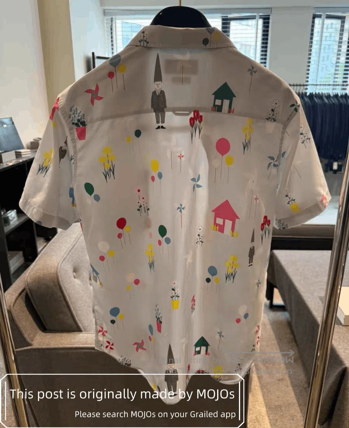 Thom Browne Sz 0 Thom Browne Fairy Painting S/S Blue Shirt. Size US XS / EU 42 / 0 - 2 Thumbnail