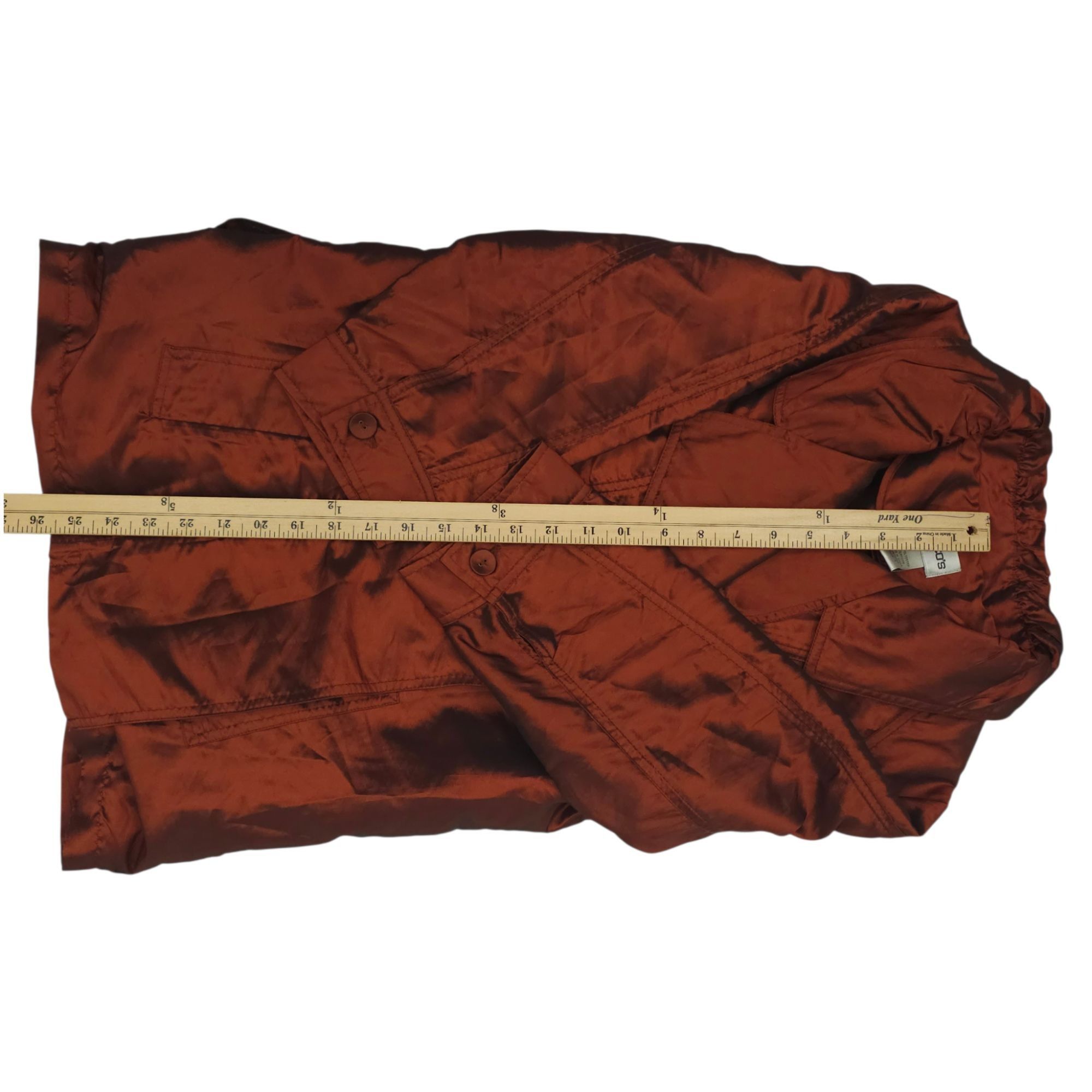 Chicos Chicos Short Trench Coat Jacket L/12 Tie Belt Bronze Copper Size L / US 10 / IT 46 - 5 Thumbnail