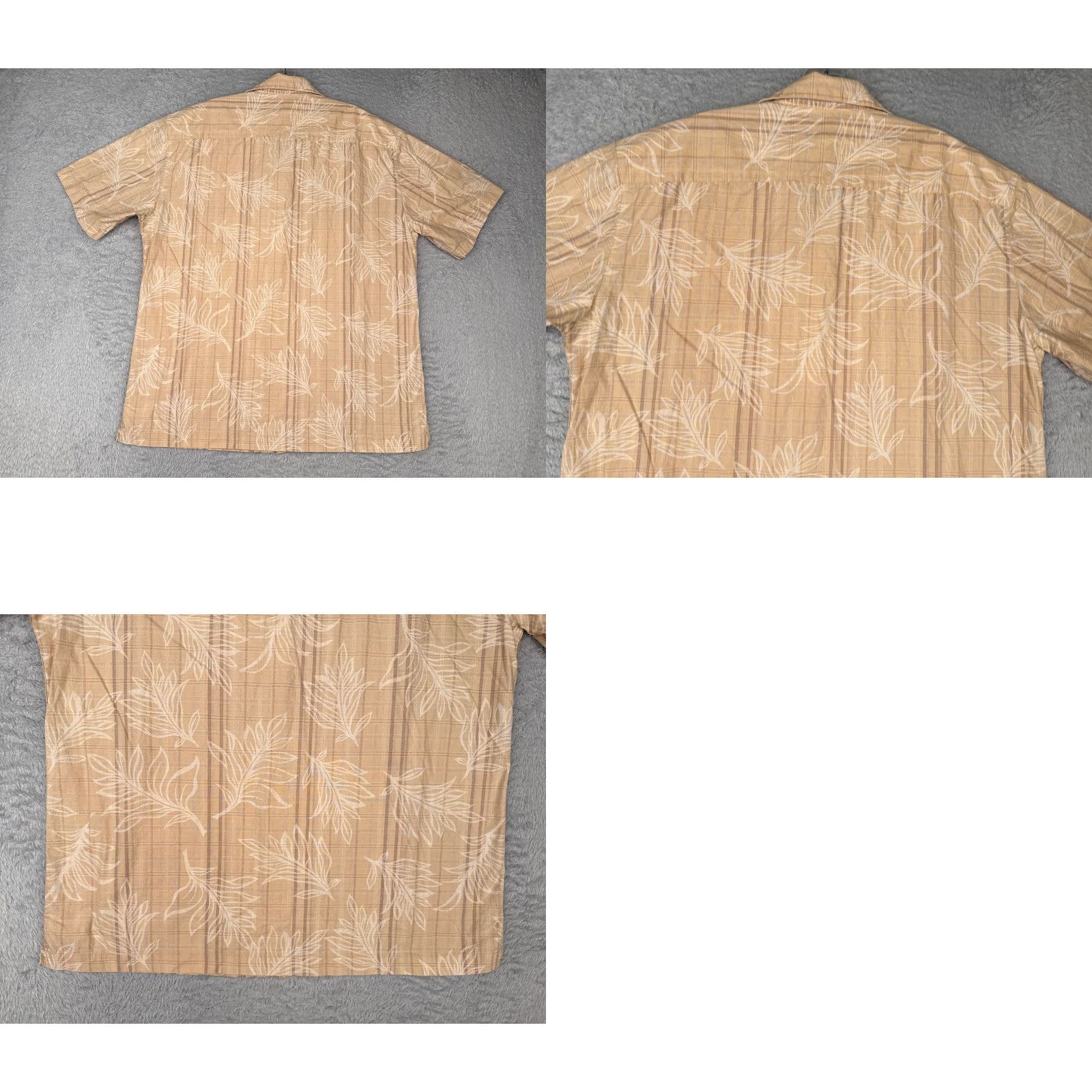 Vintage Batik Bay Shirt Mens Medium Beige Plaid Floral 100% Cotton Button Up Shirt Size US M / EU 48-50 / 2 - 9 Thumbnail