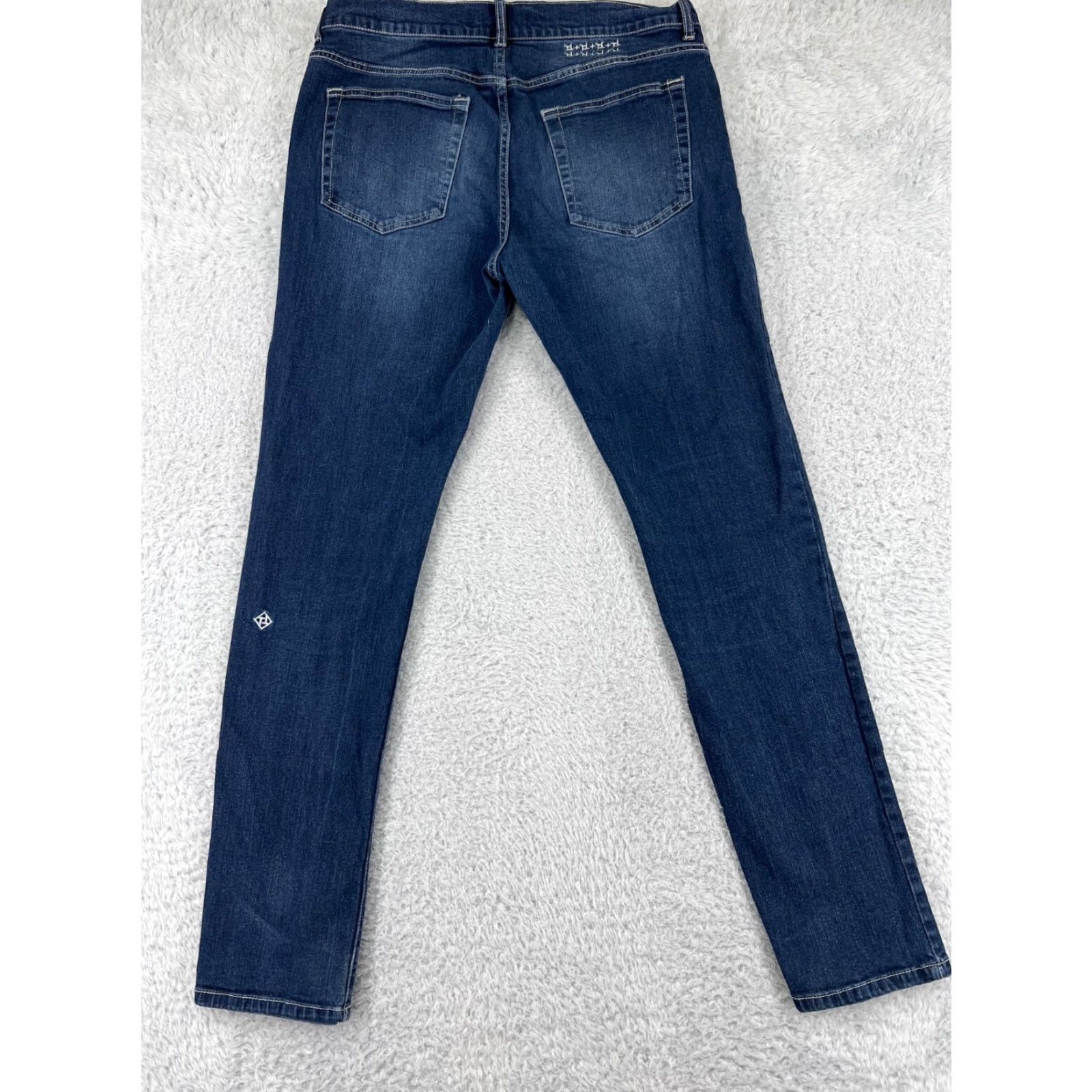 Vintage Truth + Theory Women's Jeans 32 Blue Distressed Slim Tapered Stretch Denim Size 24" / US 00 / IT 34 - 2 Thumbnail