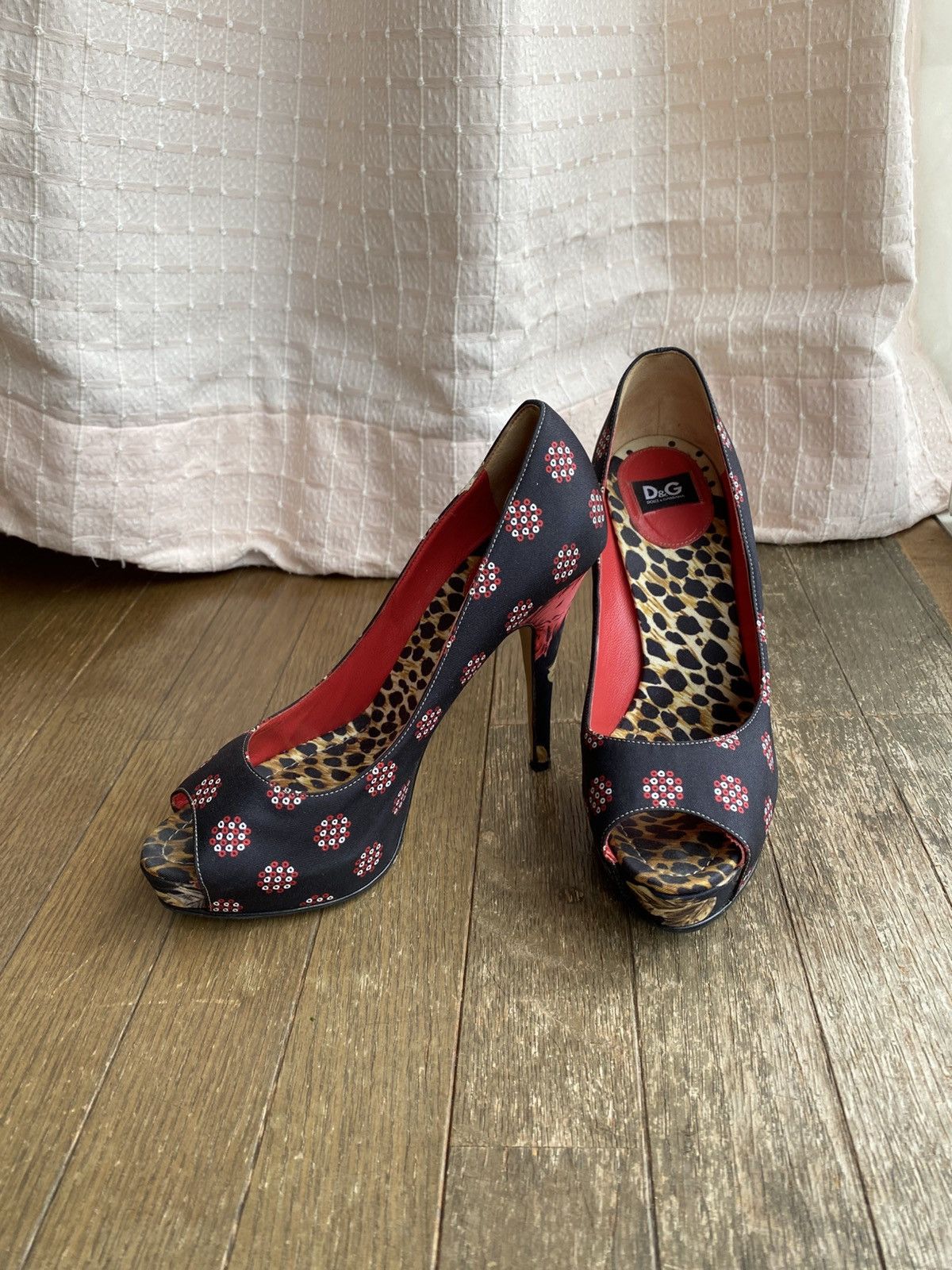 Dolce & Gabbana D&G Dolce & Gabbana Peep-Toe Heels Size US 6.5 / IT 36.5 - 1 Thumbnail