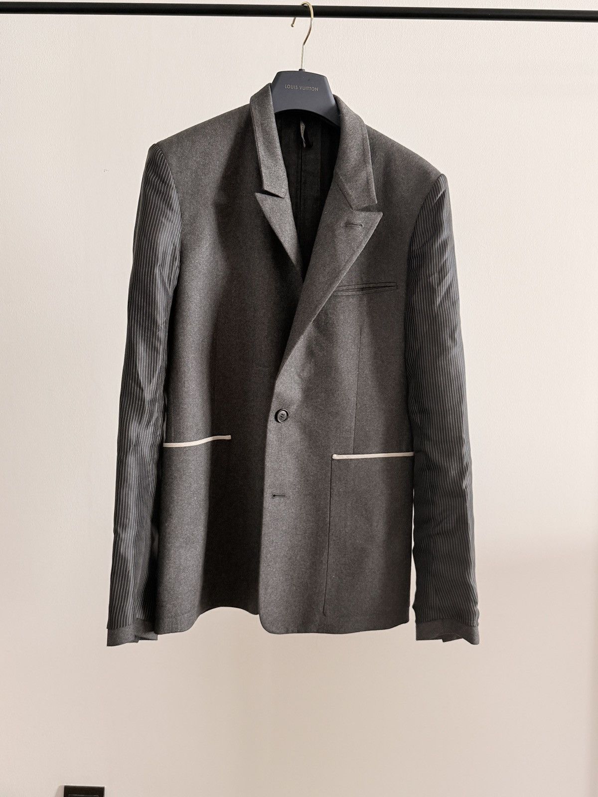 Dior Dior FW12 Striped Stitching Back Zipper Wool Blazer Size 46S - 2 Thumbnail
